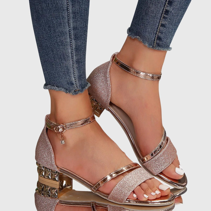 Phyllis | Heeled Sandals with Ankle Strap and Block Heel