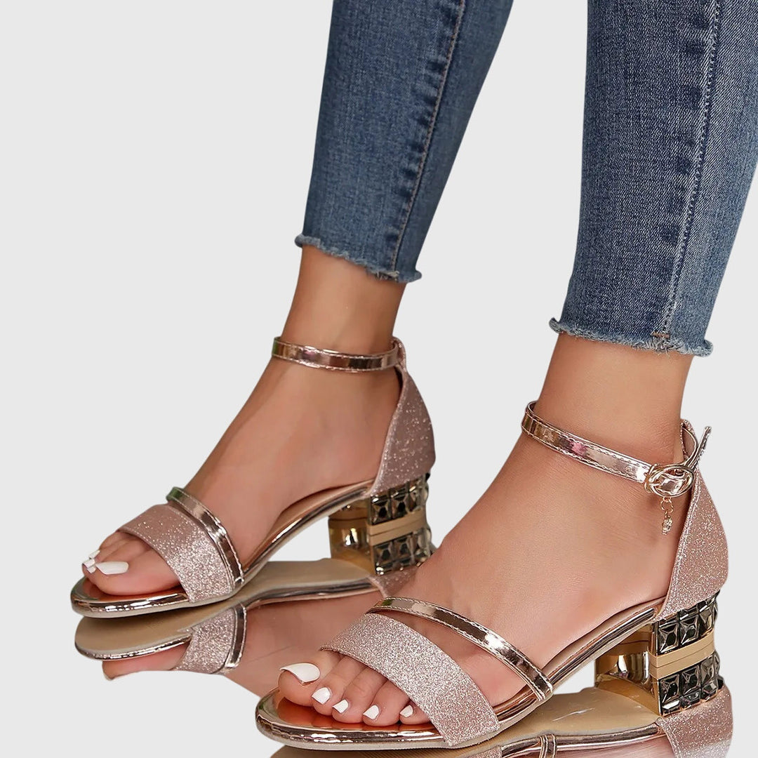 Phyllis | Heeled Sandals with Ankle Strap and Block Heel