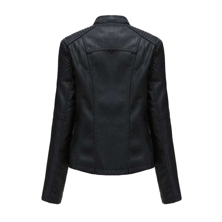 Priscilla | Leather Jacket with Zipper Front and Lace Up Detail