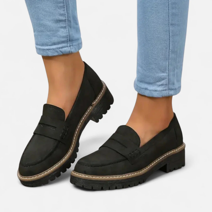 Roberta | Loafers with Chunky Sole and Strap Detail