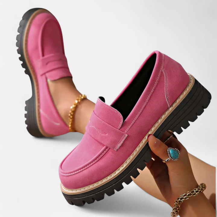 Roberta | Loafers with Chunky Sole and Strap Detail