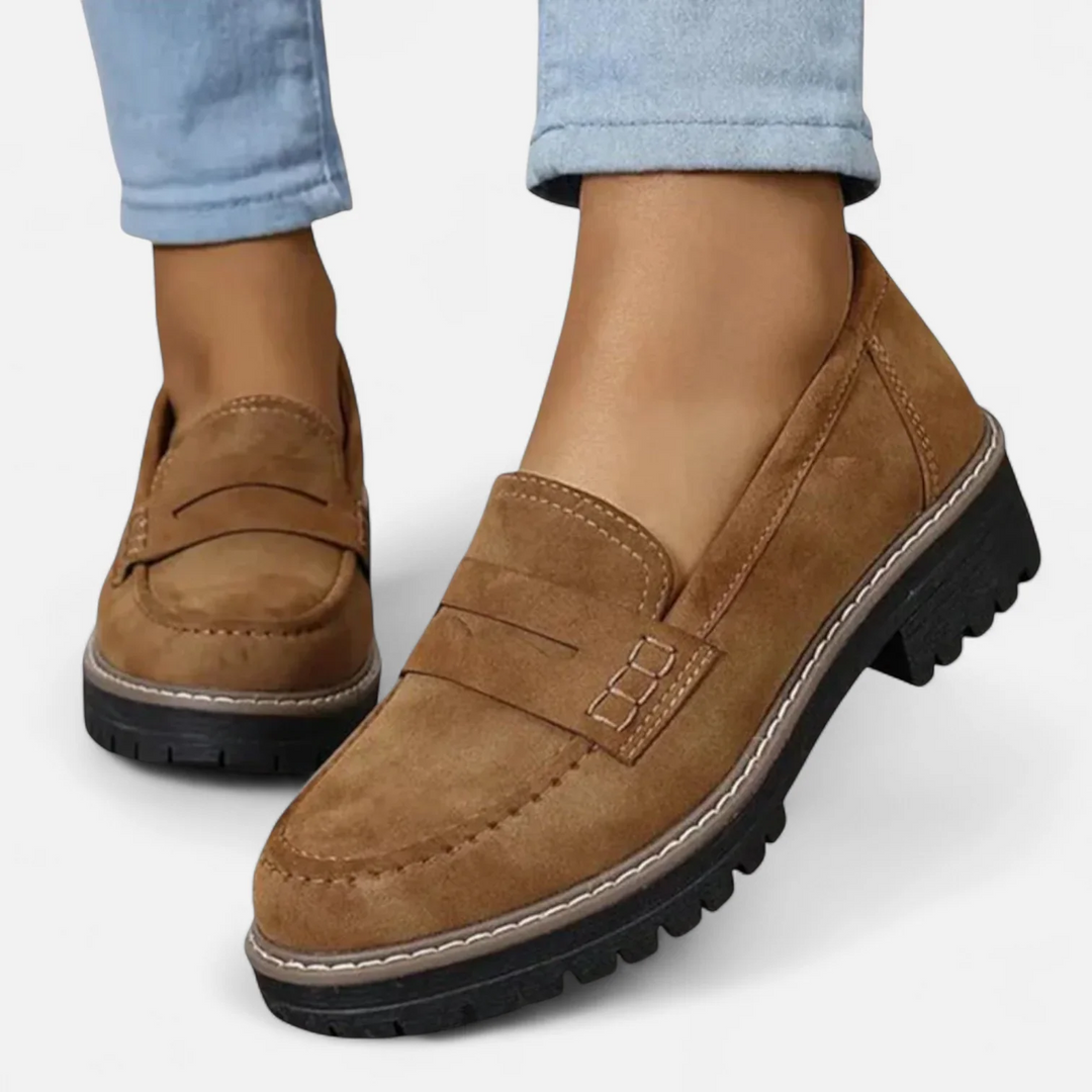 Roberta | Loafers with Chunky Sole and Strap Detail