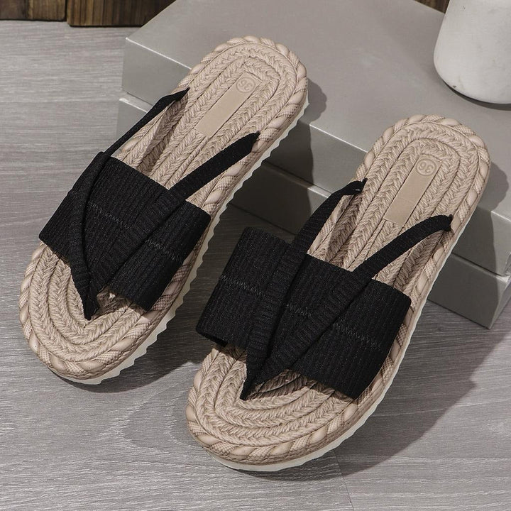 Sharon | Slide Sandals with Crisscross Straps and Espadrille Sole