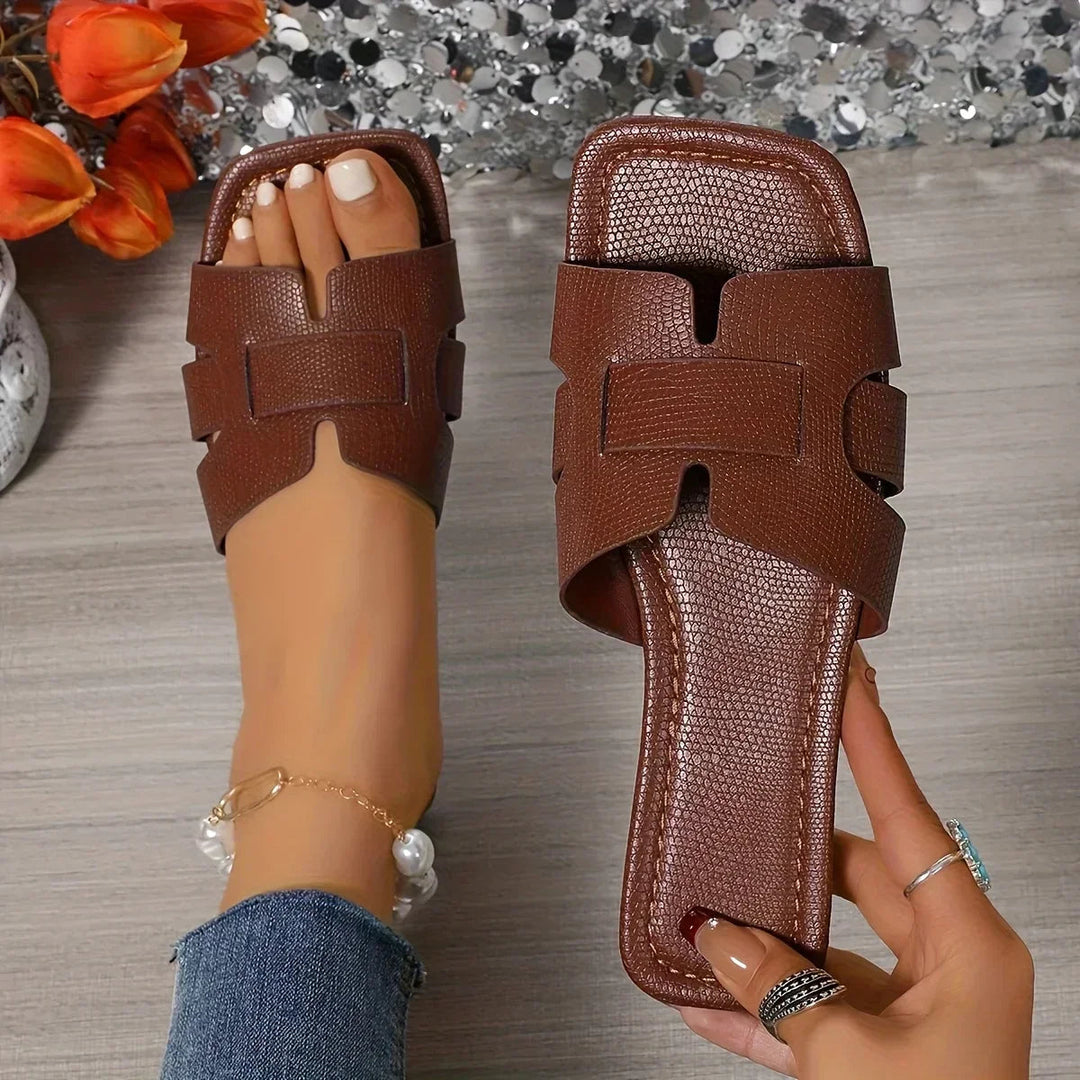 Sharon | Slides Sandals with Open Toe and Cut-out Straps