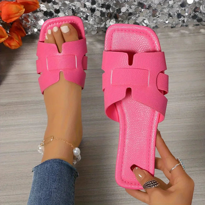 Sharon | Slides Sandals with Open Toe and Cut-out Straps