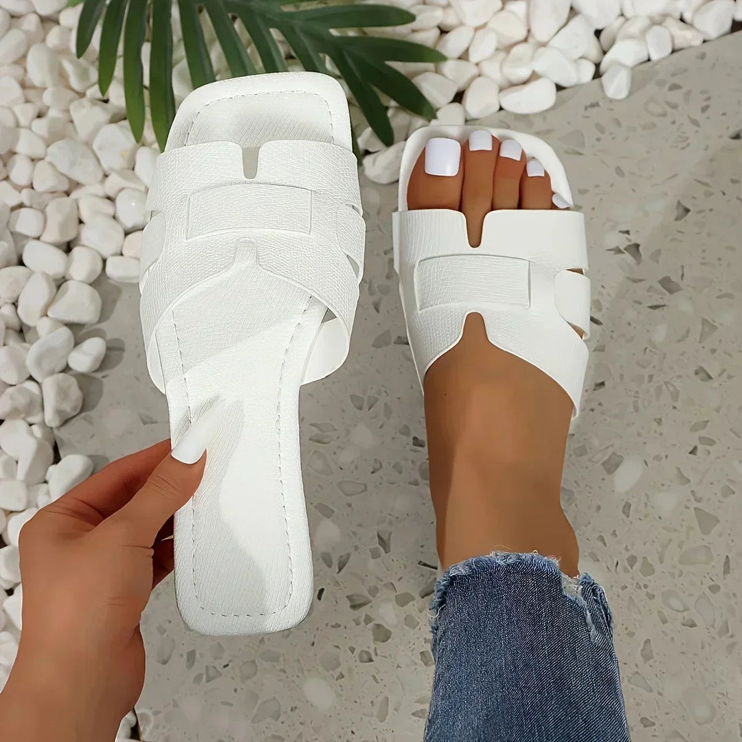 Sharon | Slides Sandals with Open Toe and Cut-out Straps