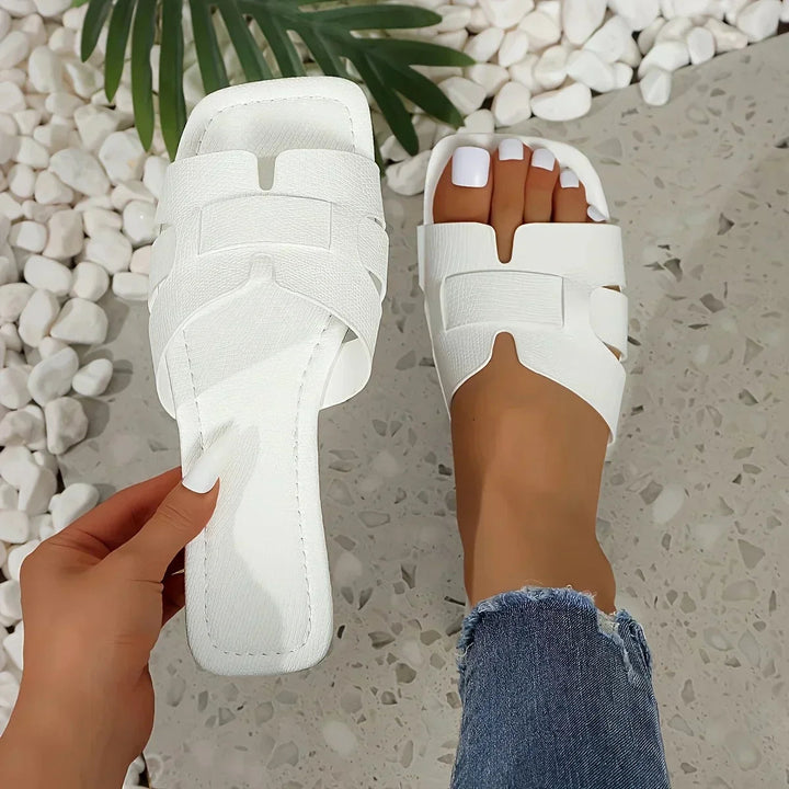 Sharon | Slides Sandals with Open Toe and Cut-out Straps