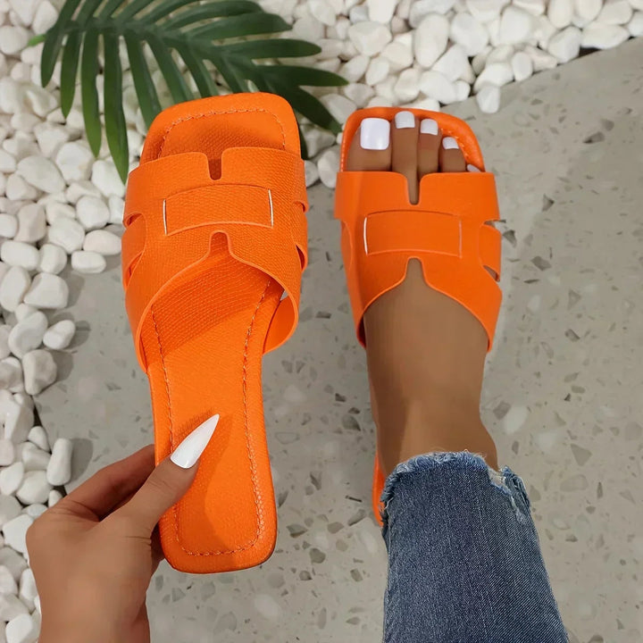 Sharon | Slides Sandals with Open Toe and Cut-out Straps