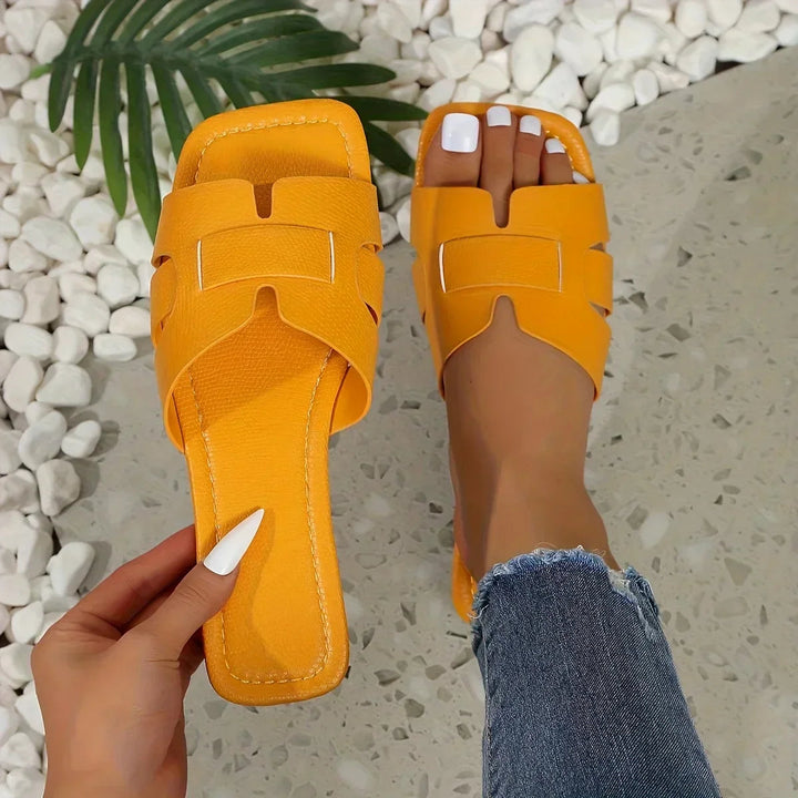 Sharon | Slides Sandals with Open Toe and Cut-out Straps