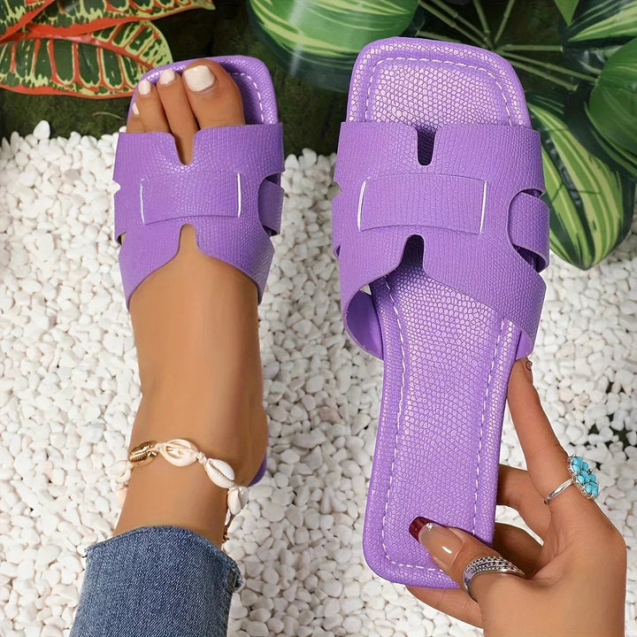 Sharon | Slides Sandals with Open Toe and Cut-out Straps