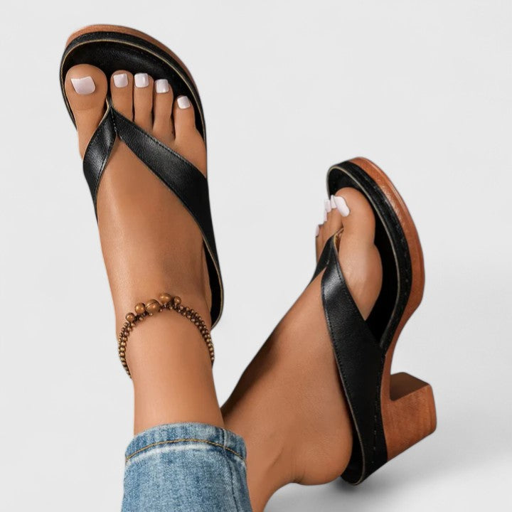 Sherry | Orthopedic Block Heel Sandals with Flip Flop Straps