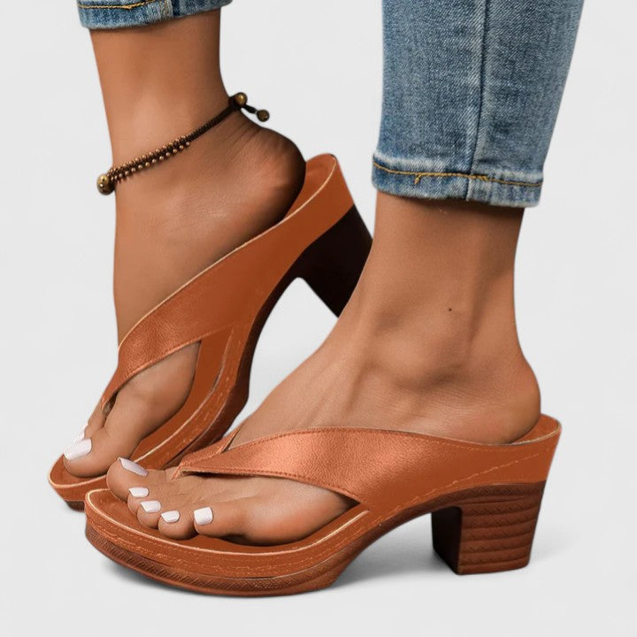 Sherry | Orthopedic Block Heel Sandals with Flip Flop Straps