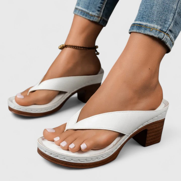Sherry | Orthopedic Block Heel Sandals with Flip Flop Straps