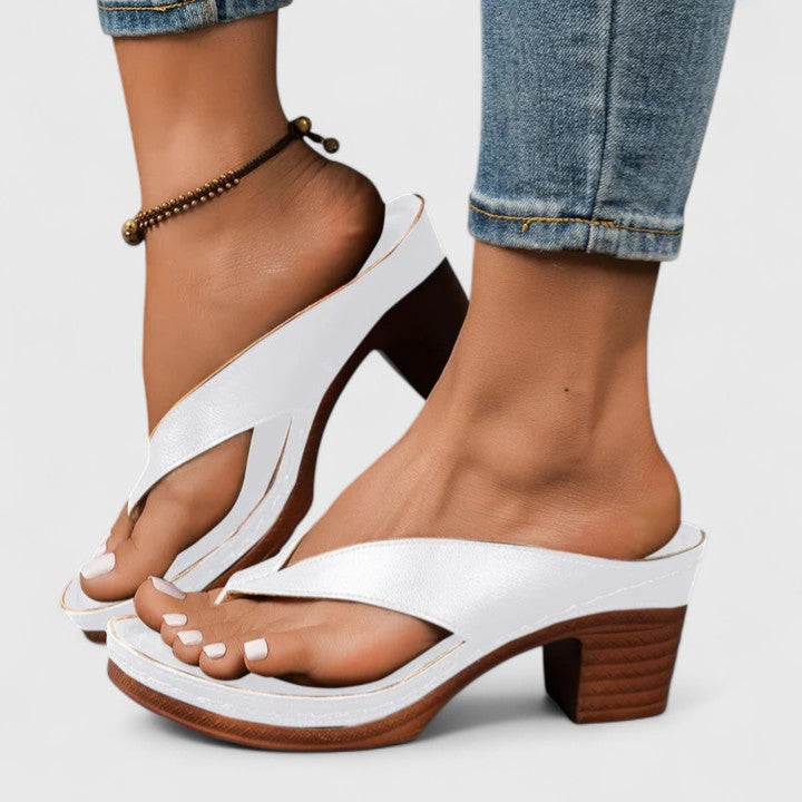Sherry | Orthopedic Block Heel Sandals with Flip Flop Straps