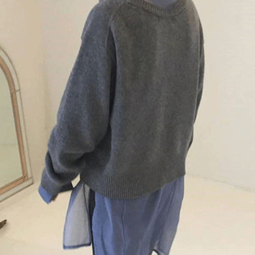 Suzanne | Cardigan with Asymmetric Button Closure and Long Sleeves