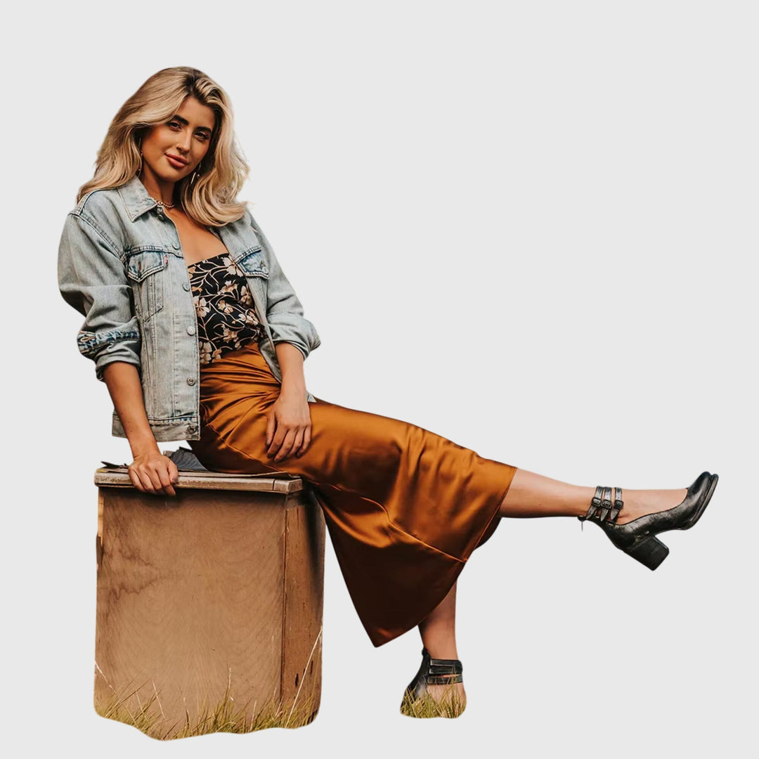 Tabitha | Block Heel Sandals with Ankle Straps and Side Cutouts