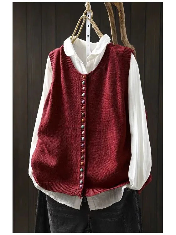 Tammy | Cardigan Vest with V Neck and Button Front