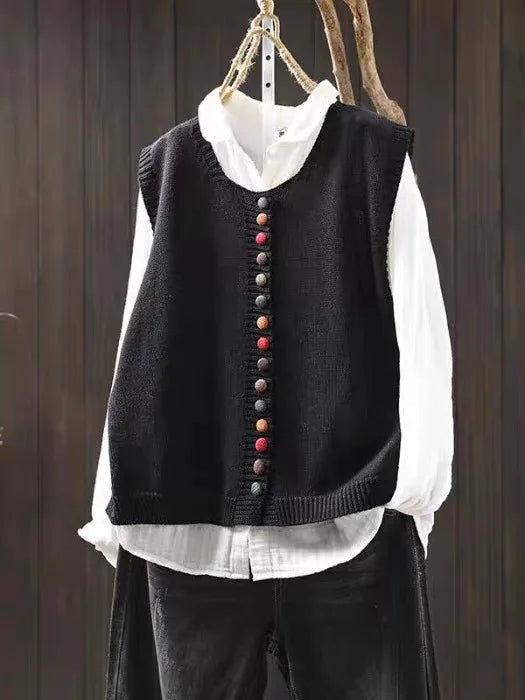 Tammy | Cardigan Vest with V Neck and Button Front
