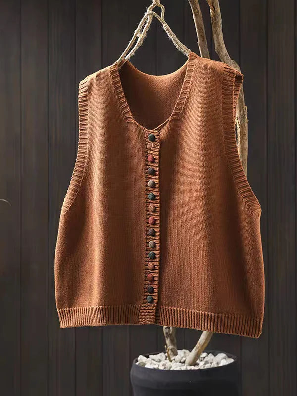 Tammy | Cardigan Vest with V Neck and Button Front