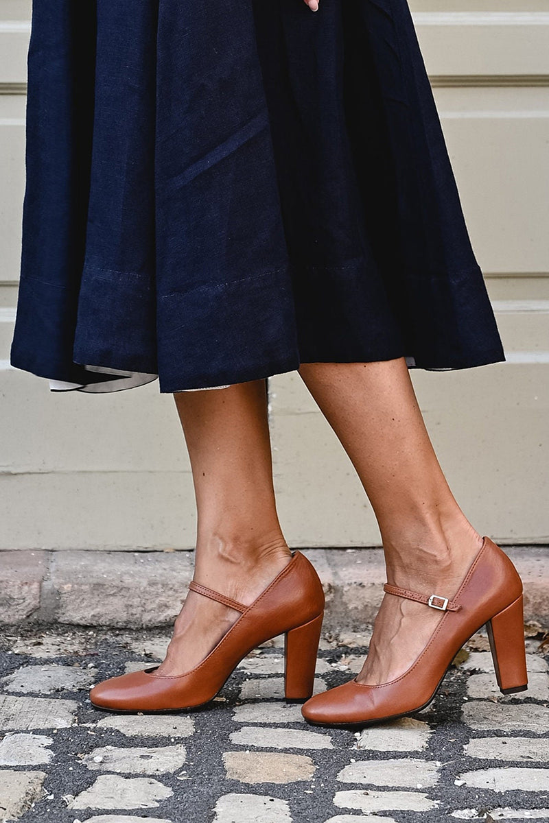 Vanessa | Mary Jane Heels with Block Heel and Ankle Strap
