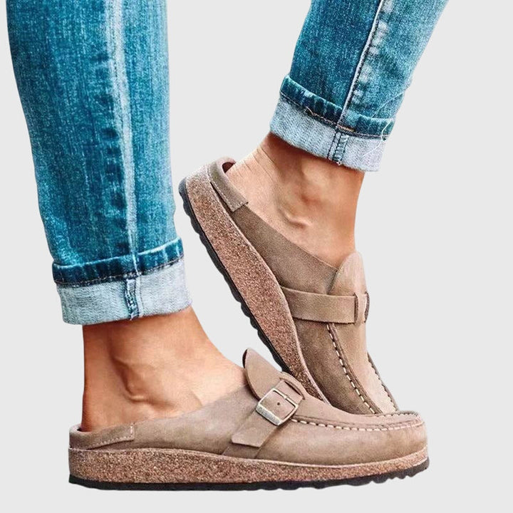 Vicki | Clogs with Buckle Strap and Contoured Sole