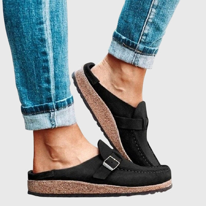 Vicki | Clogs with Buckle Strap and Contoured Sole